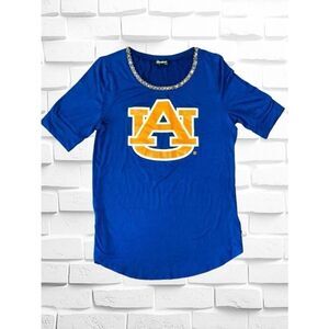 Gameday Couture Womens Size Large Auburn University Tigers Beaded High Neck Tee